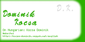 dominik kocsa business card